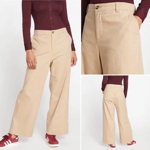 Universal Standard Carol High Rise Stretch Twill Khaki Pants US Sz S/Sz 16 NWT